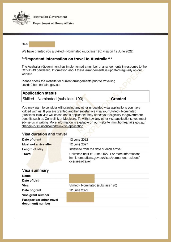 The NSW state nomination approval for 190 visa from a Registered Nurse (Medical Practice) applicant.