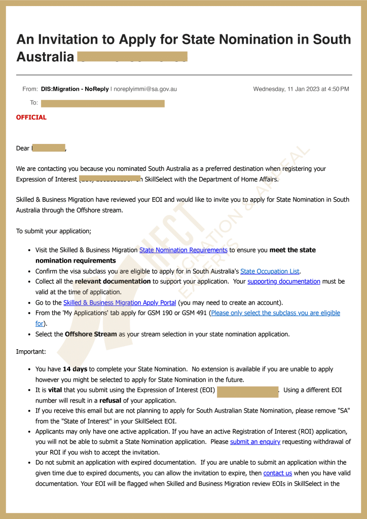 The South Australia state nomination approval for 190/491 visa from a mature single mother Engineering Technologist applicant.