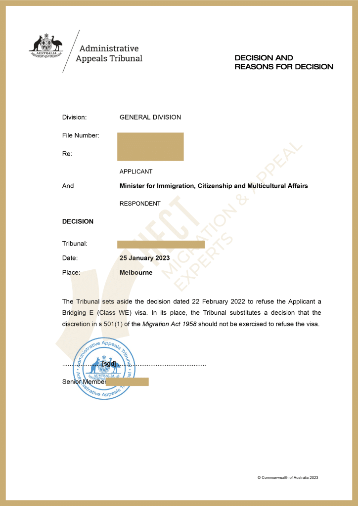 Successful ART appeal case study showing visa restoration after cancellation due to criminal offence.