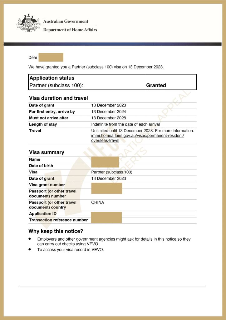 309-100-partner-visa-grant-3-months-short-marriage-no-joint-account